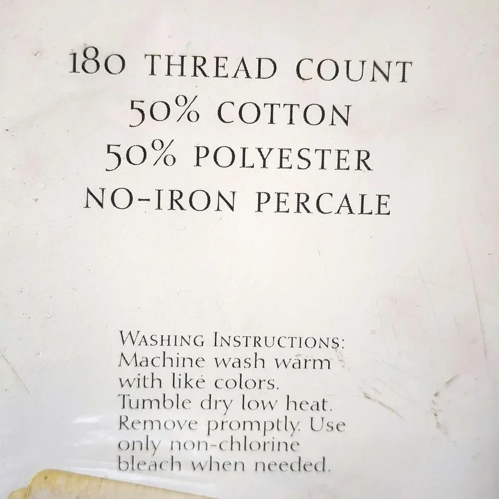 Springmaid Ultracale Full Size Flat Sheet 180 TC No-Iron Percale 50/50 Cotton
